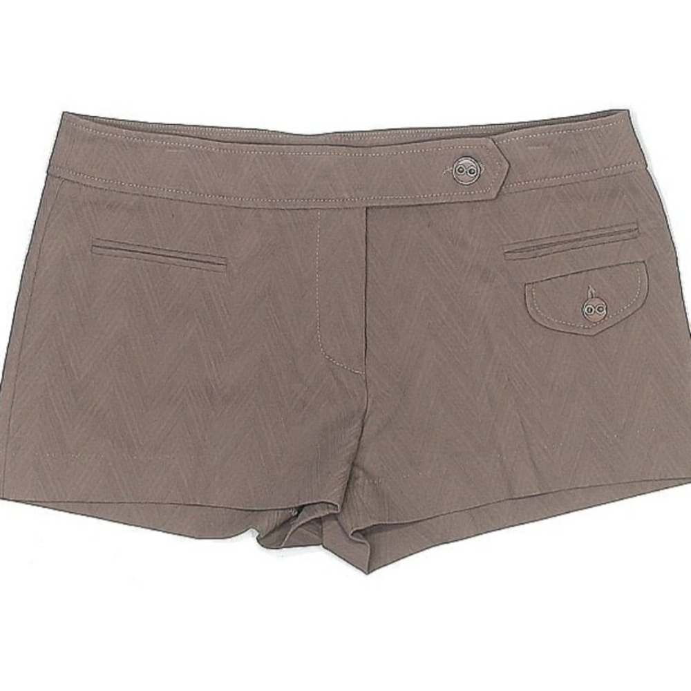 Trina Turk Cotton Blend Shorts Sz 10 Brown Chevron Patterned Shorts